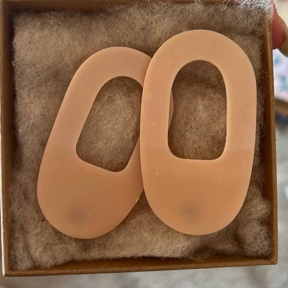 Pink clay earrings